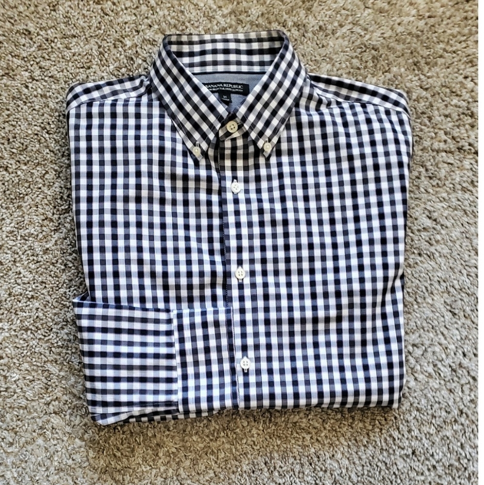 Men's Banana Republic (Non-Iron Tailored Slim Fit) Long Sleeve Button Up | M |